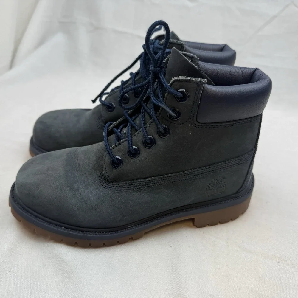 Boy Girl Timberland 6 In Premium Dark Blue Waterproof Boot TB0A171S Size 13.5